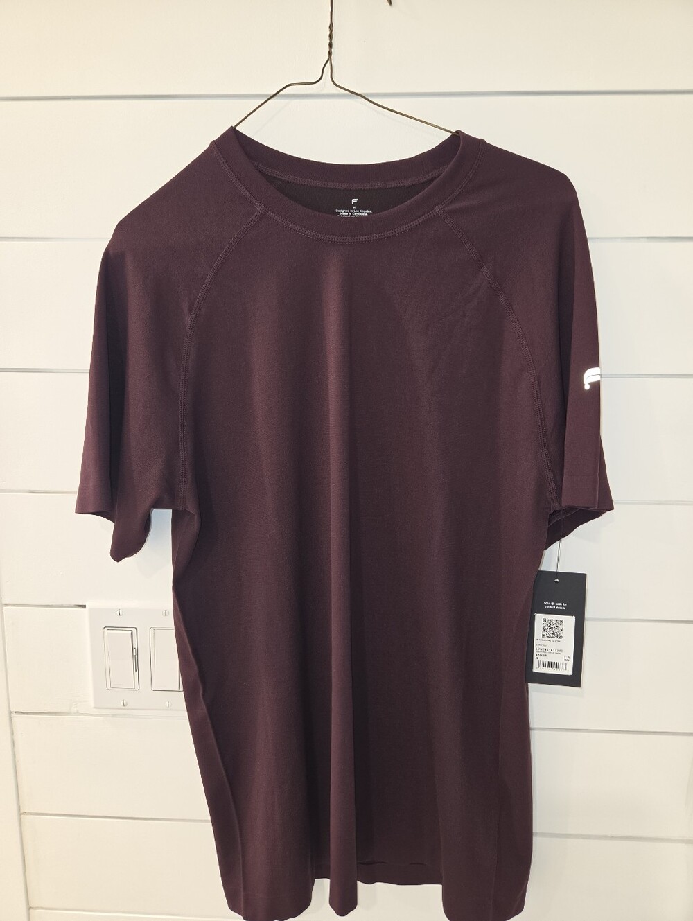 NWT Fabletics Men's Performance T-Shirt - Burgundy